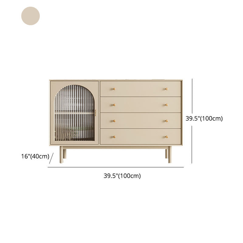 Beige Contemporary Sideboard Engineered Wood Sideboard for Dining Room