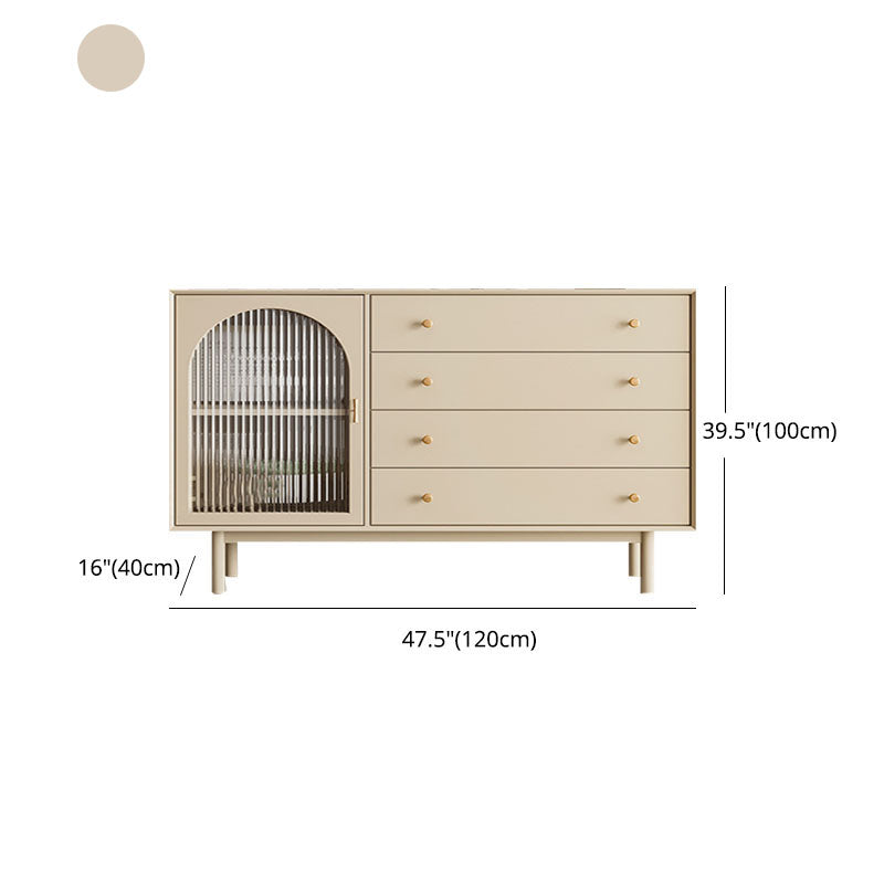 Beige Contemporary Sideboard Engineered Wood Sideboard for Dining Room