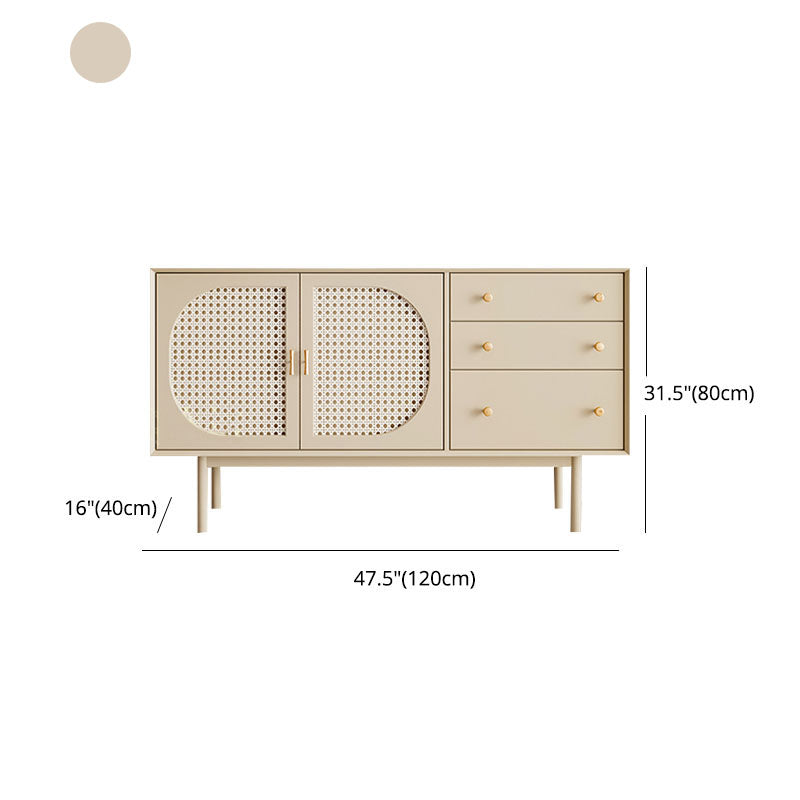 Beige Contemporary Sideboard Engineered Wood Sideboard for Dining Room