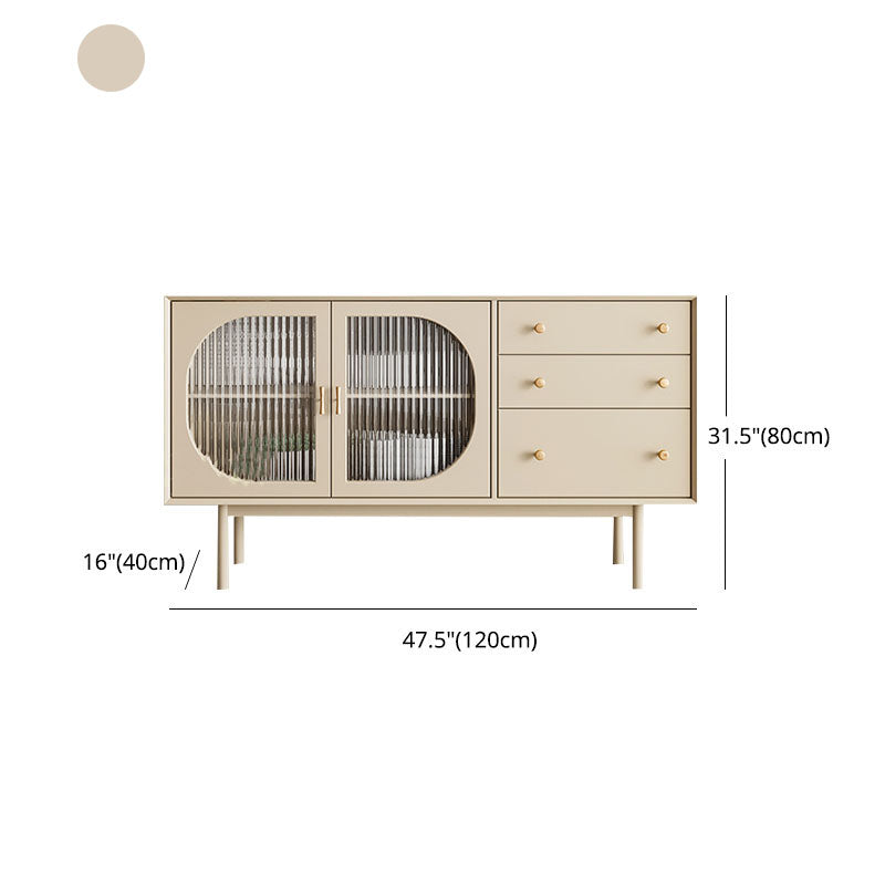 Beige Contemporary Sideboard Engineered Wood Sideboard for Dining Room