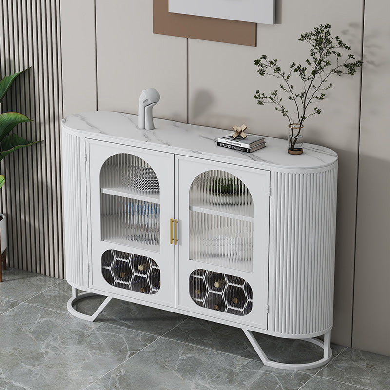 Modern Stone Top Sideboard Metal Sideboard with Door for Kitchen