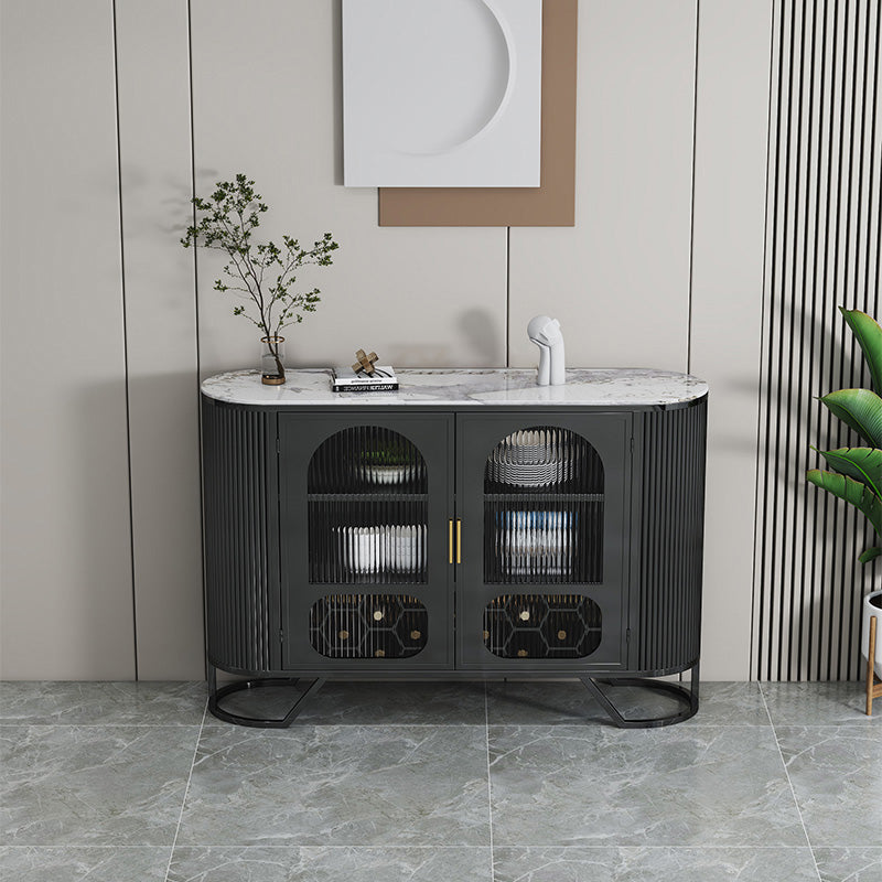 Modern Stone Top Sideboard Metal Sideboard with Door for Kitchen