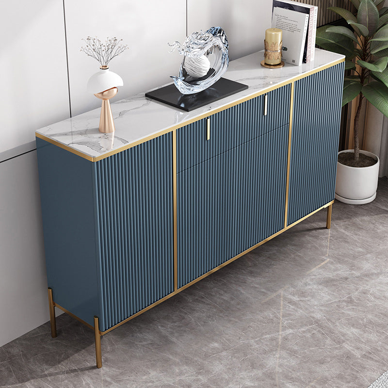 Glam Style Buffet Sideboard Sintered Stone Top Server with Door and Drawer for Dining Room