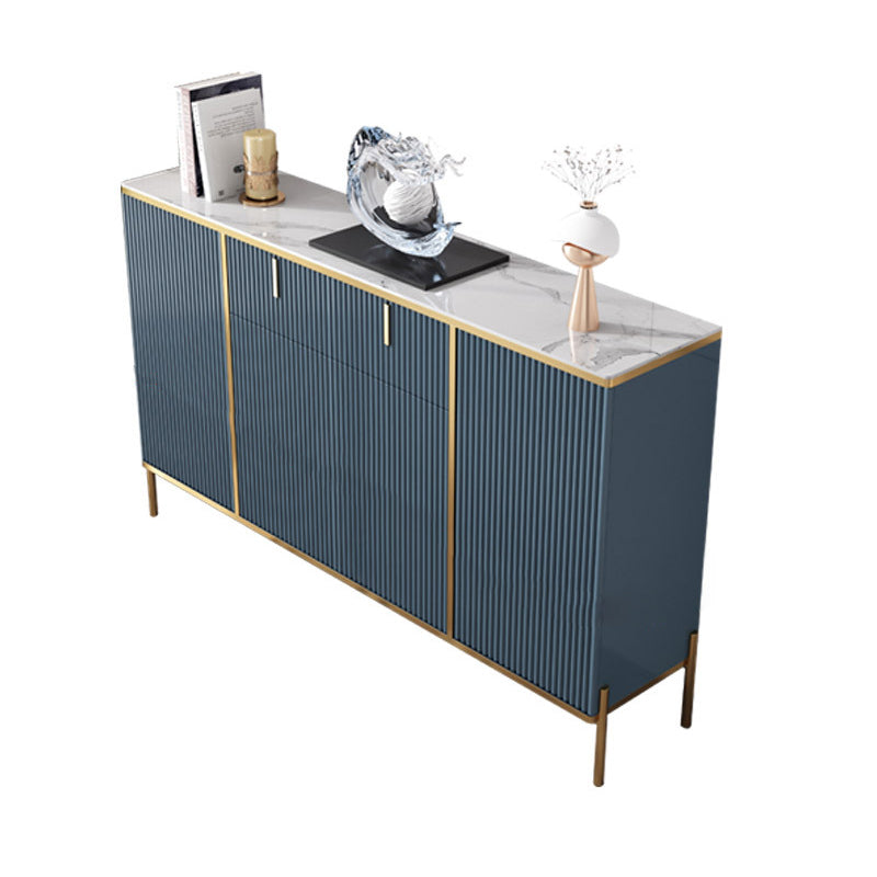 Glam Style Buffet Sideboard Sintered Stone Top Server with Door and Drawer for Dining Room