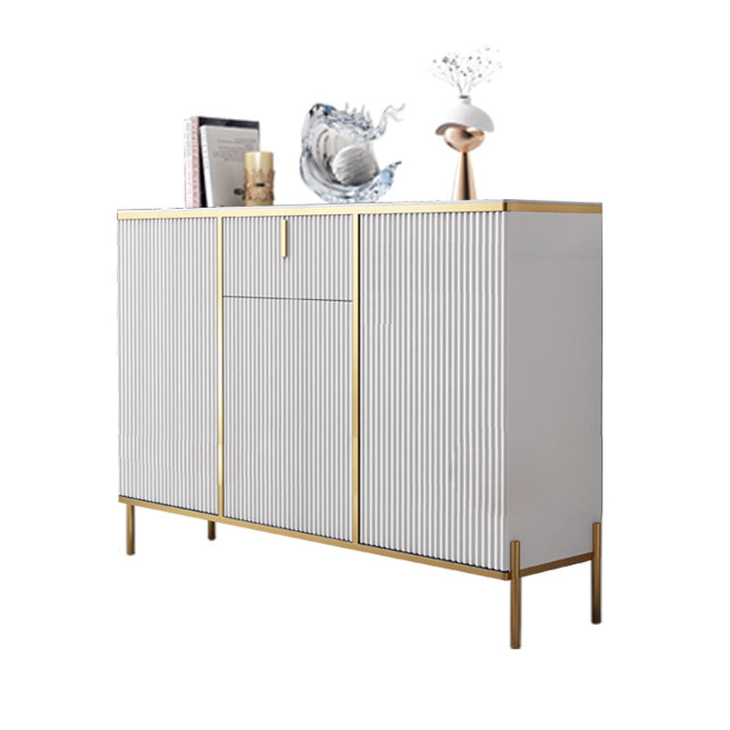 Glam Style Buffet Sideboard Sintered Stone Top Server with Door and Drawer for Dining Room