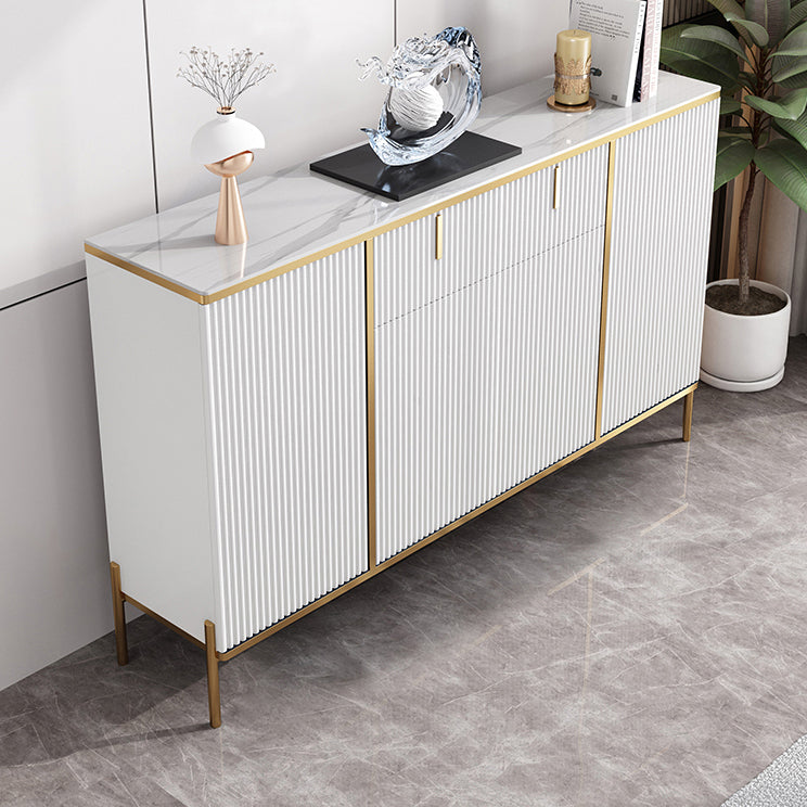 Glam Style Buffet Sideboard Sintered Stone Top Server with Door and Drawer for Dining Room