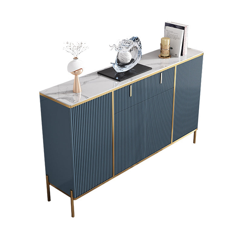 Glam Style Buffet Sideboard Sintered Stone Top Server with Door and Drawer for Dining Room