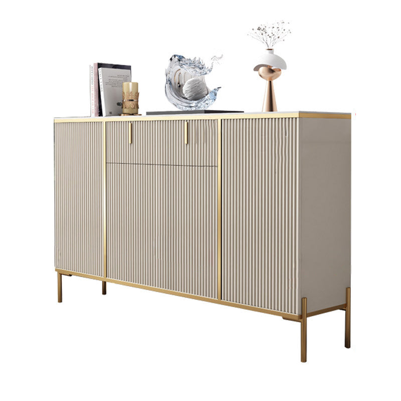 Glam Style Buffet Sideboard Sintered Stone Top Server with Door and Drawer for Dining Room