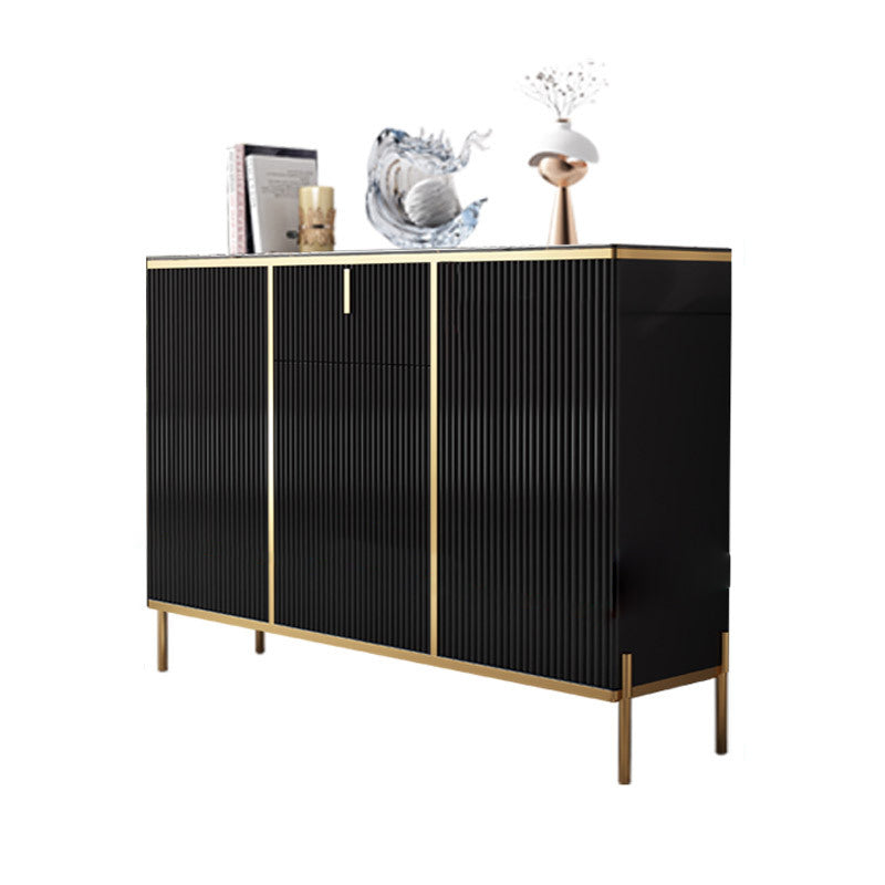 Glam Style Buffet Sideboard Sintered Stone Top Server with Door and Drawer for Dining Room