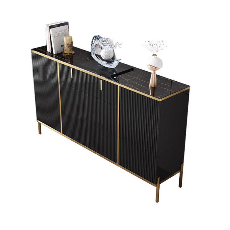 Glam Style Buffet Sideboard Sintered Stone Top Server with Door and Drawer for Dining Room