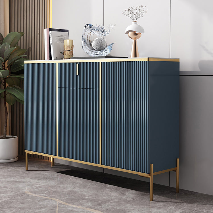 Glam Style Buffet Sideboard Sintered Stone Top Server with Door and Drawer for Dining Room