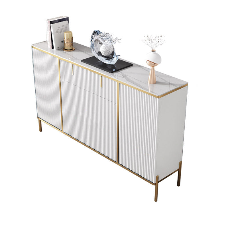 Glam Style Buffet Sideboard Sintered Stone Top Server with Door and Drawer for Dining Room