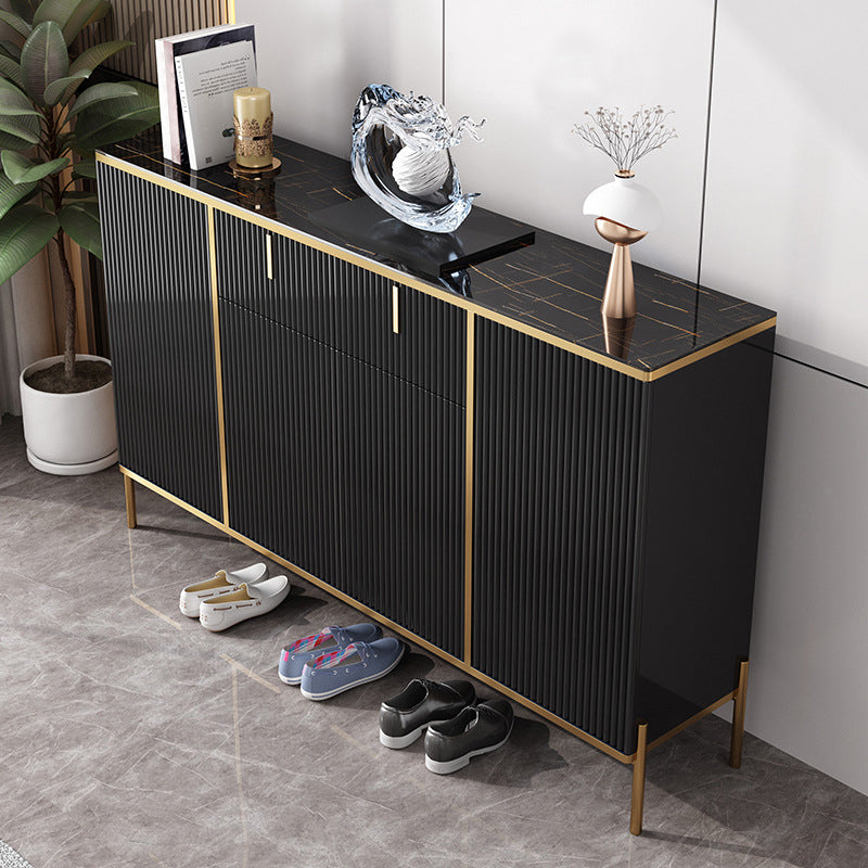 Glam Style Buffet Sideboard Sintered Stone Top Server with Door and Drawer for Dining Room