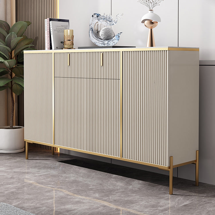 Glam Style Buffet Sideboard Sintered Stone Top Server with Door and Drawer for Dining Room