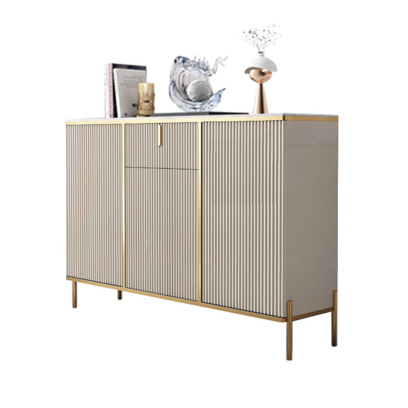 Glam Style Buffet Sideboard Sintered Stone Top Server with Door and Drawer for Dining Room