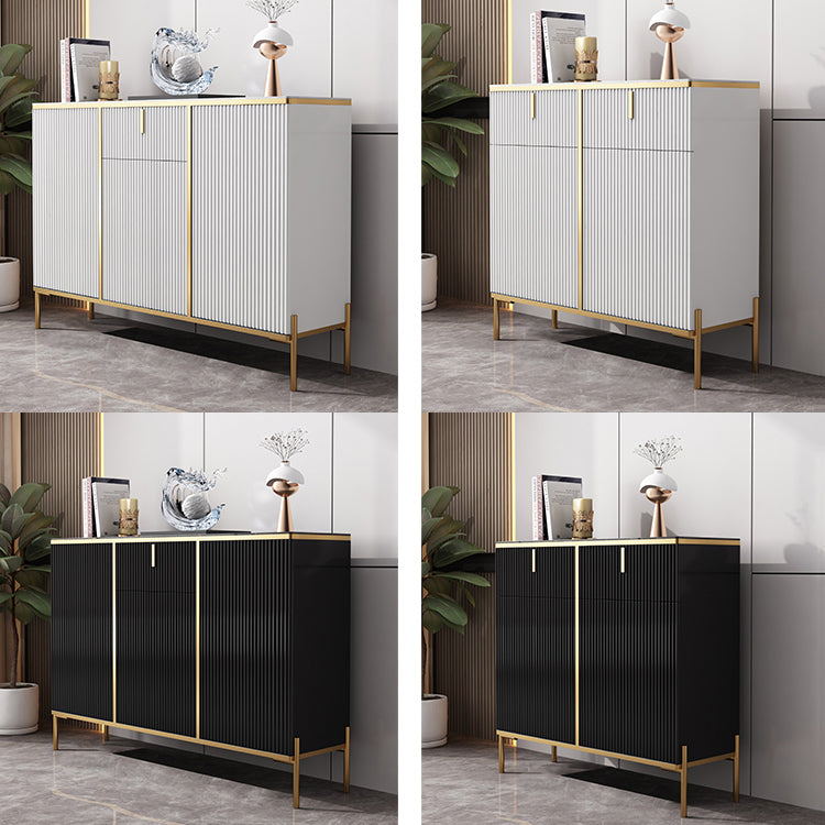 Glam Style Buffet Sideboard Sintered Stone Top Server with Door and Drawer for Dining Room