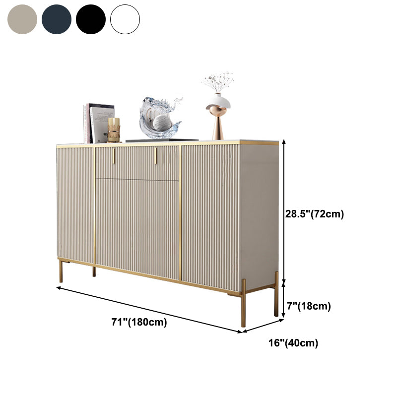 Glam Style Buffet Sideboard Sintered Stone Top Server with Door and Drawer for Dining Room