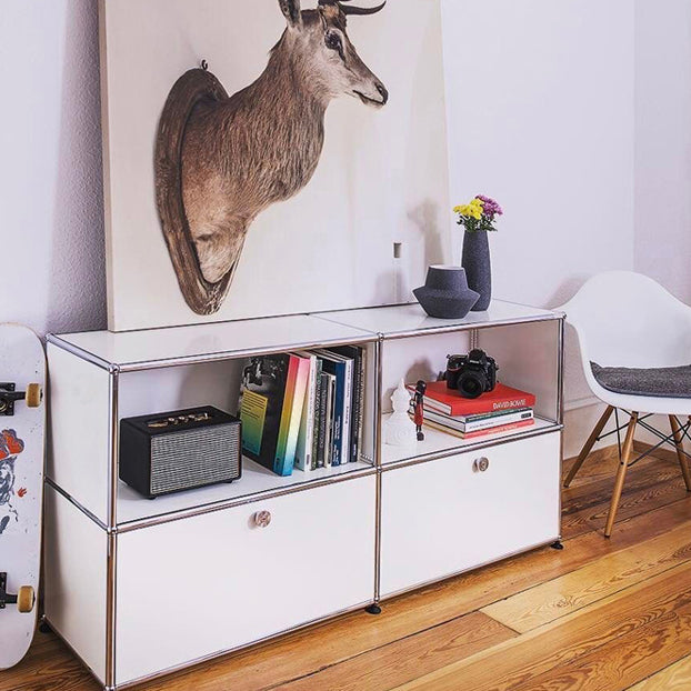 Modern Style Stainless Steel Sideboard White Sideboard for Living Room