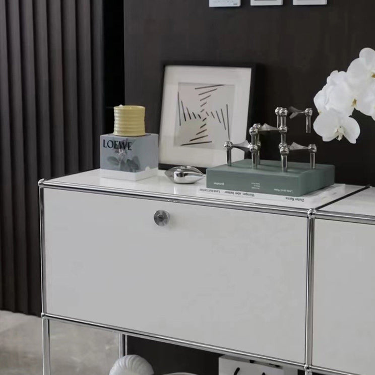 Modern Style Stainless Steel Sideboard White Sideboard for Living Room