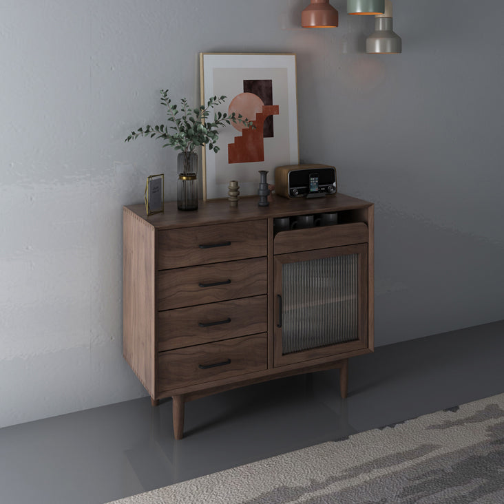 Door and Drawer Sideboard Wood Simple Style Cupboard for Dining Room