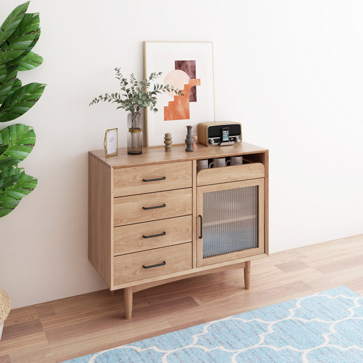 Door and Drawer Sideboard Wood Simple Style Cupboard for Dining Room