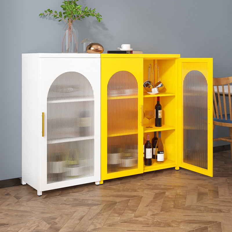 Modern Side Board Metal Sideboard with Glass Door for Kitchen