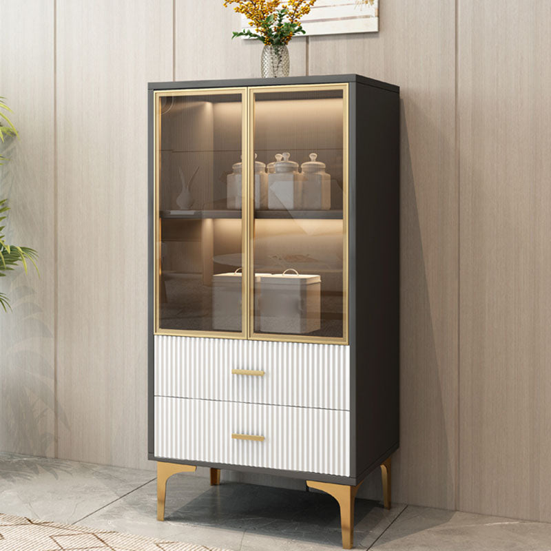 Glam Side Board Engineered Wood Sideboard with Door and Drawer for Dining Room