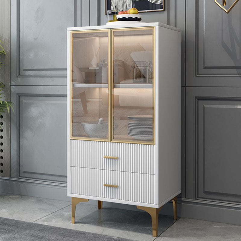 Glam Side Board Engineered Wood Sideboard with Door and Drawer for Dining Room