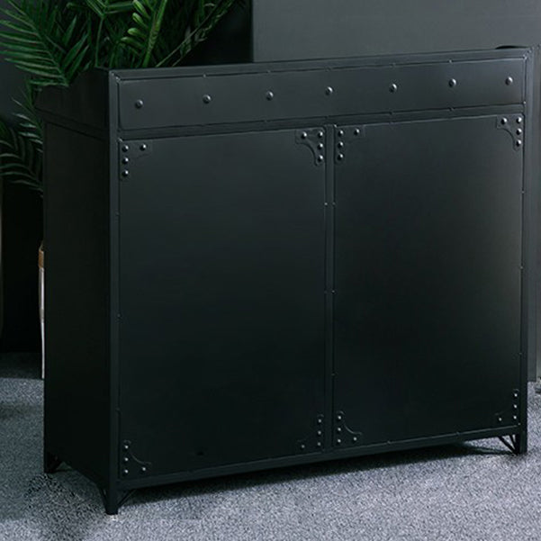 Contemporary Sideboard Black Metal with Drawers Cabinets for Home