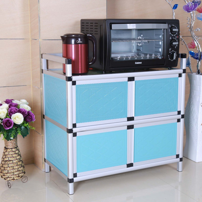 Contemporary Sideboard Cabinet with Metallic Door Credenza Kitchen Cabinets