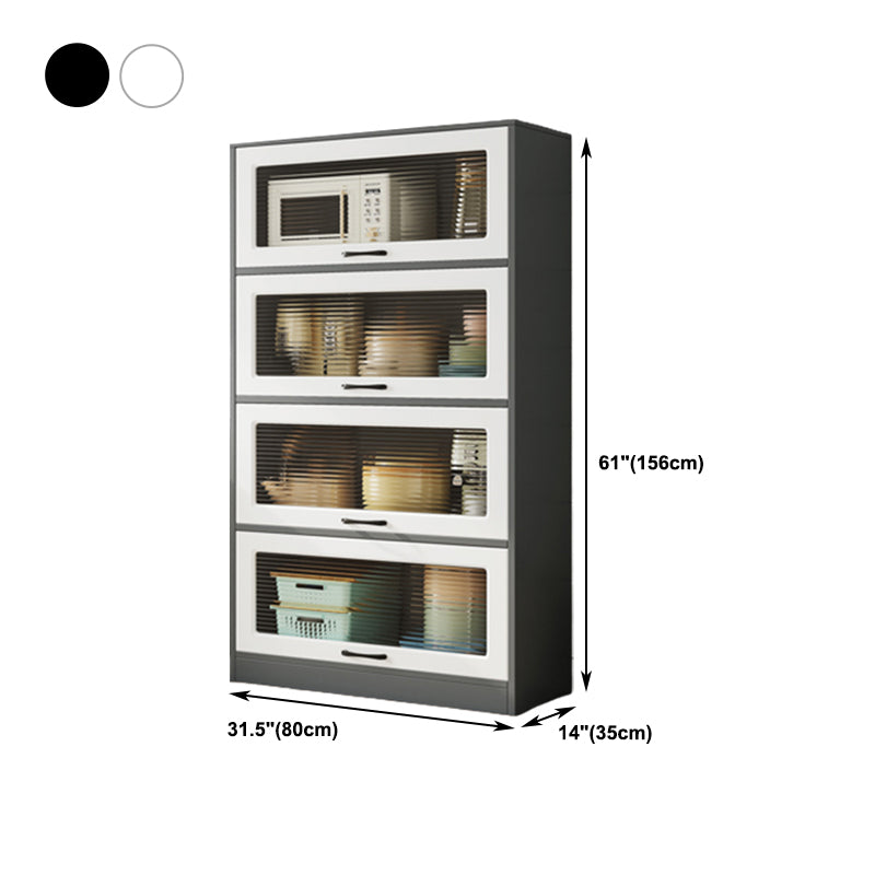 Contemporary Sideboard Engineered Wood Glass Doors Kitchen Cabinets