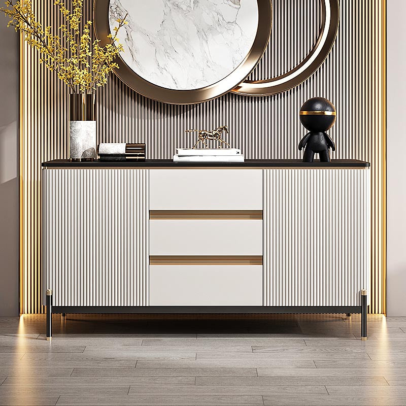 Sintered Stone Storage Cabinet Luxury Rectangle Sideboard for Home