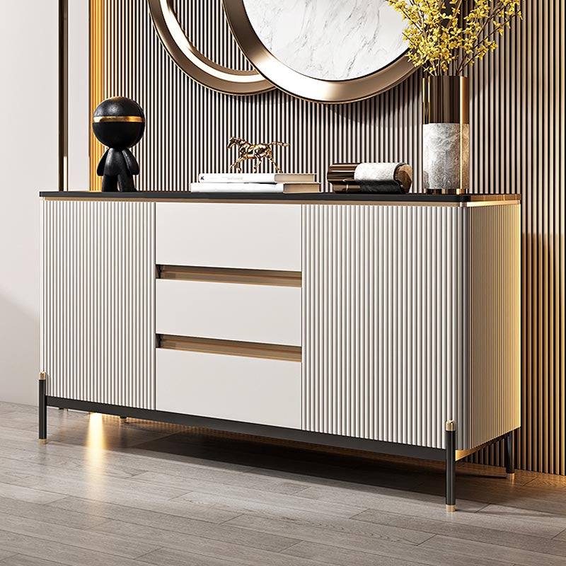 Sintered Stone Storage Cabinet Luxury Rectangle Sideboard for Home