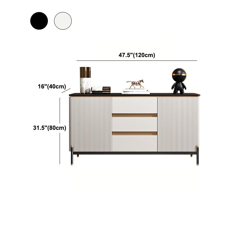 Sintered Stone Storage Cabinet Luxury Rectangle Sideboard for Home