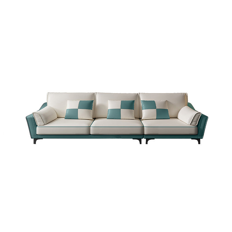 Sloped Arm Sectional Modernism Genuine Leather 3/4-seat Sectional