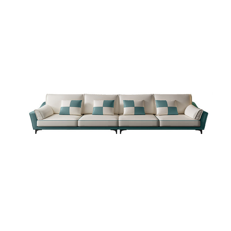 Sloped Arm Sectional Modernism Genuine Leather 3/4-seat Sectional