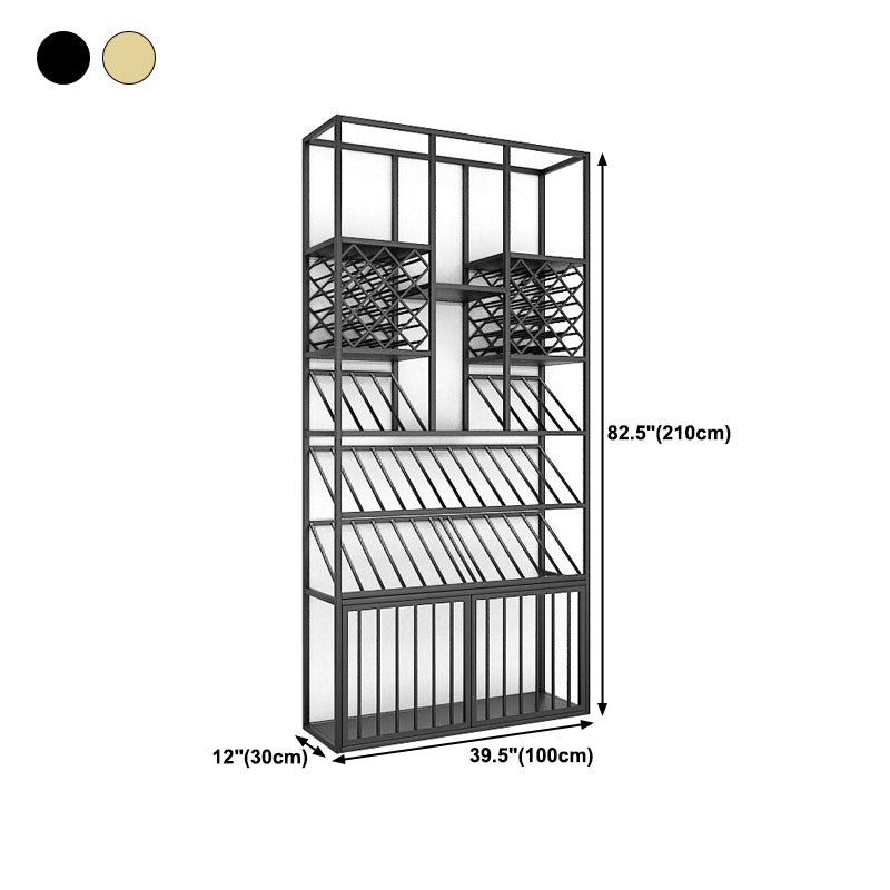 Luxury Iron Wine Bottle Holder Led Strip Floor Bottle Rack for Winery