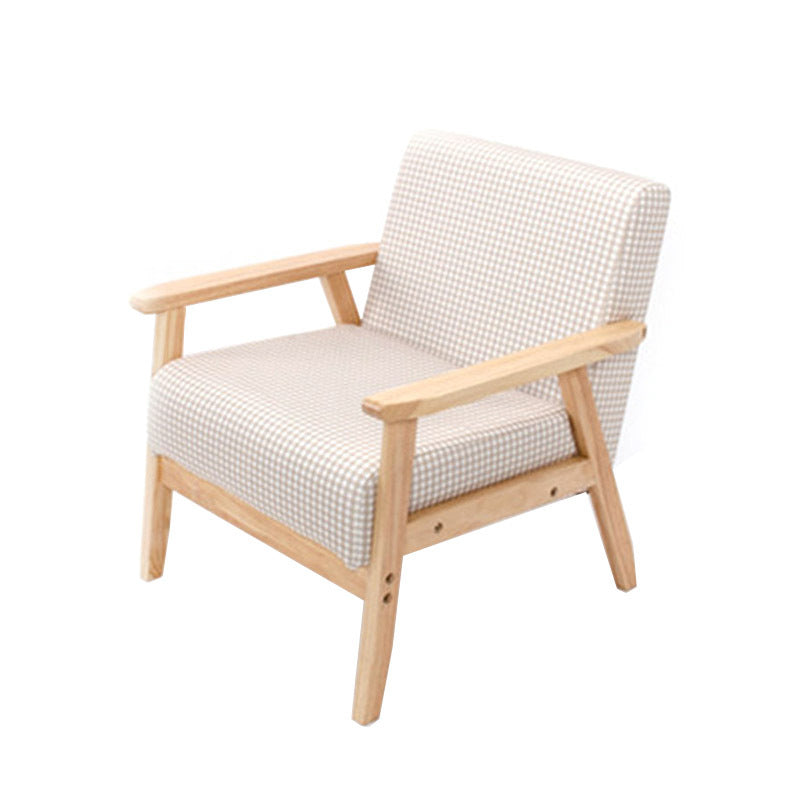 Linen Arm Chair 25.19" L x 23.22" W x 27.95" H Solid Wood Frame Accent Armchair