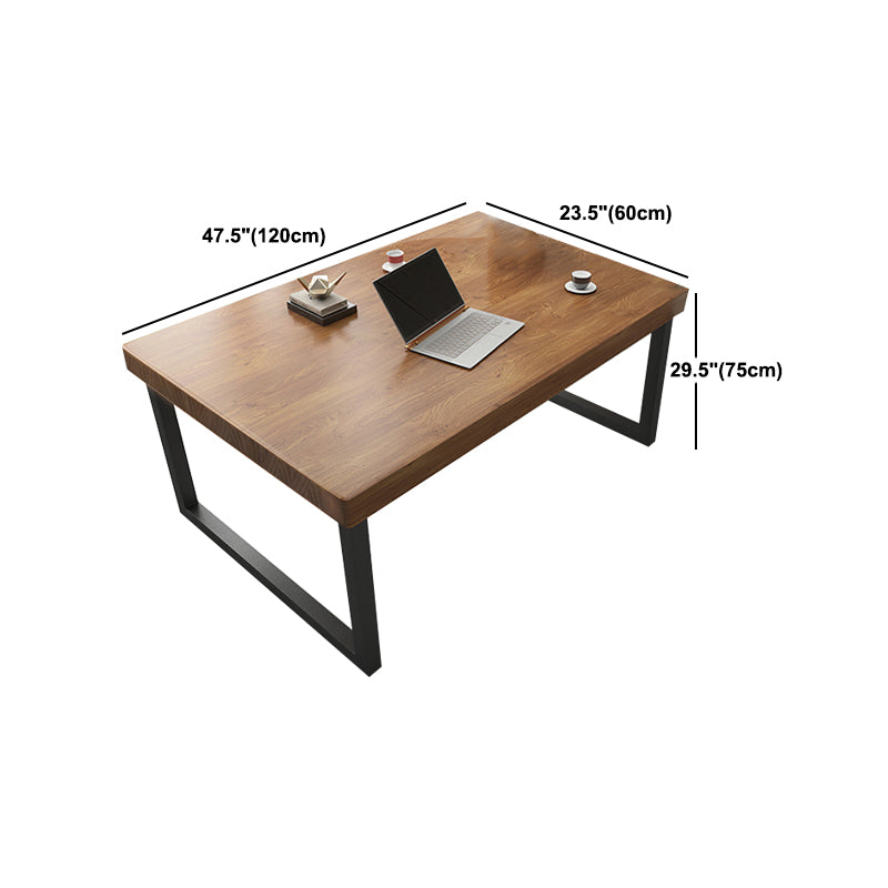 Rectangle Meeting Table Industrial Office Desk with Metal Base