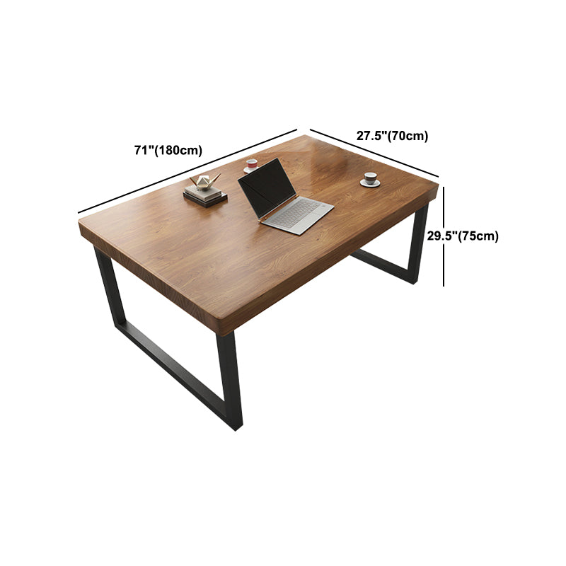 Rectangle Meeting Table Industrial Office Desk with Metal Base