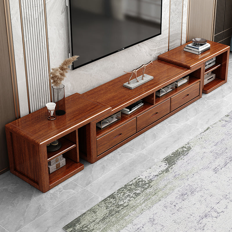 Traditional Style TV Stand Brown TV Console with Drawers for Living Room