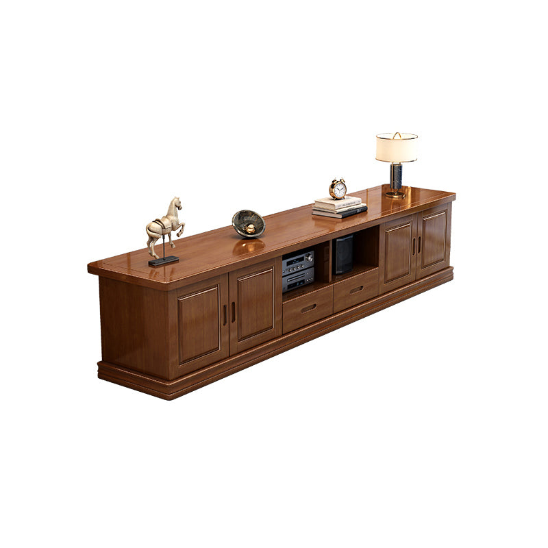 Traditional Style TV Stand Brown TV Console with Drawers for Living Room