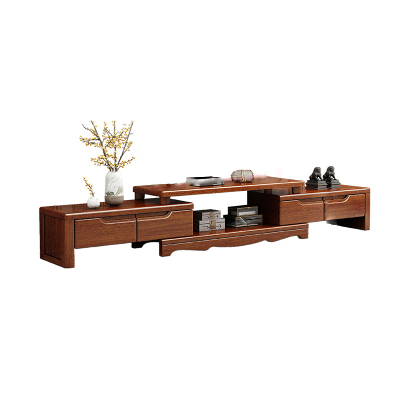 Traditional Style TV Stand Brown TV Console with Drawers for Living Room