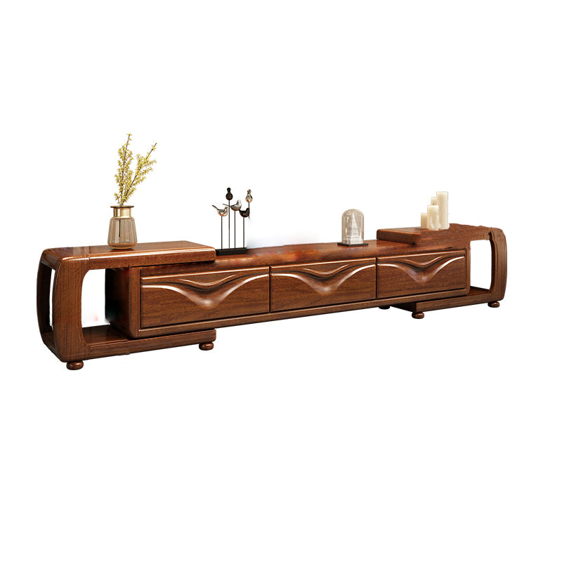 Traditional Style TV Stand Brown TV Console with Drawers for Living Room