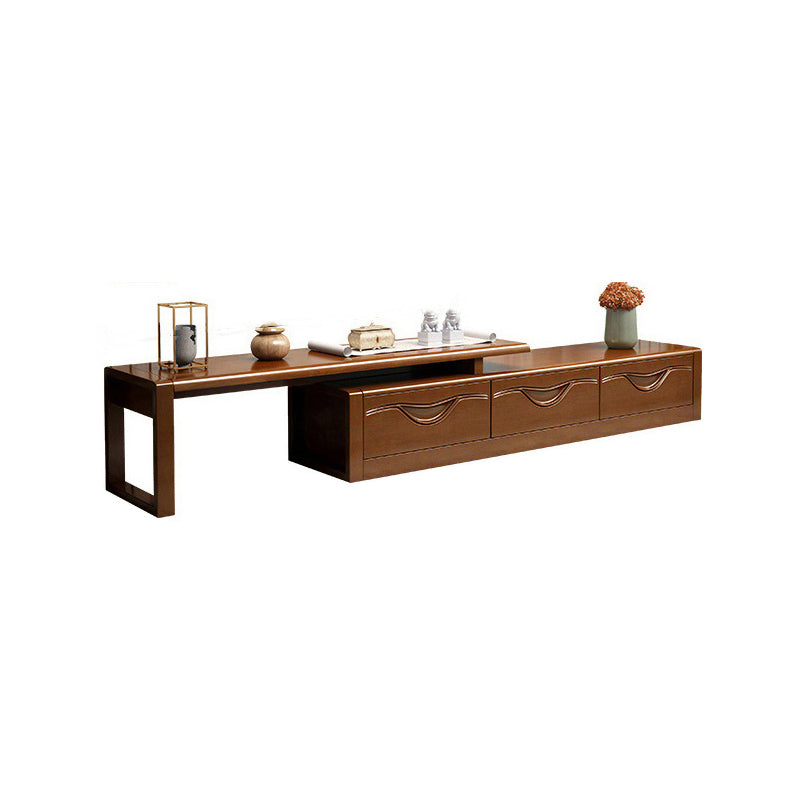 Traditional Style TV Stand Brown TV Console with Drawers for Living Room