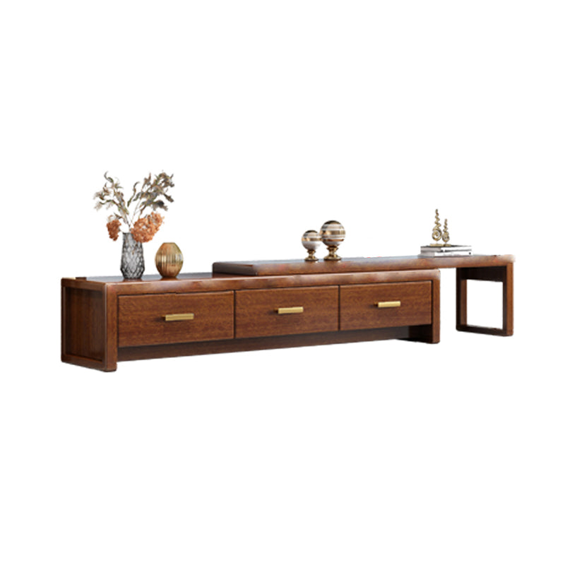 Traditional Style TV Stand Brown TV Console with Drawers for Living Room