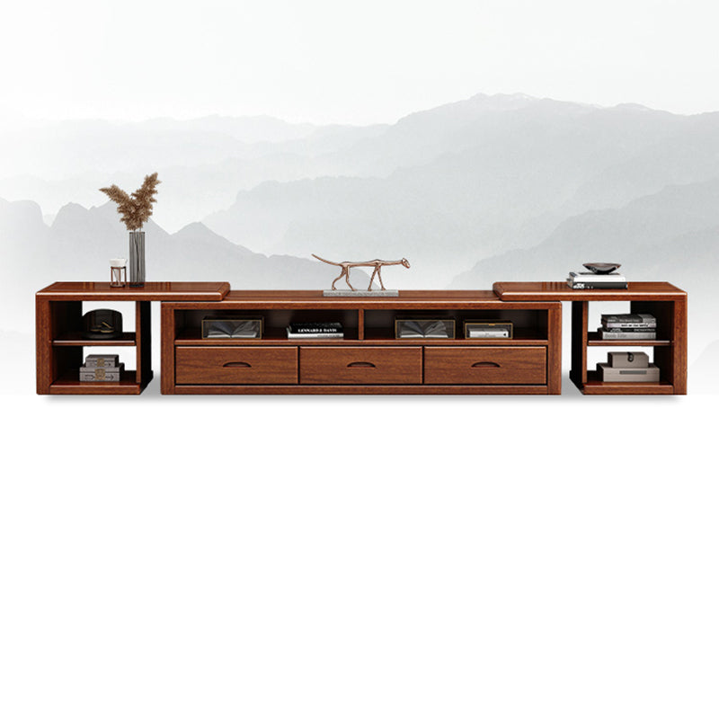 Traditional Style TV Stand Brown TV Console with Drawers for Living Room