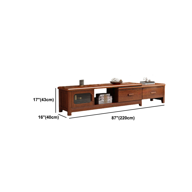 Traditional Style TV Stand Brown TV Console with Drawers for Living Room