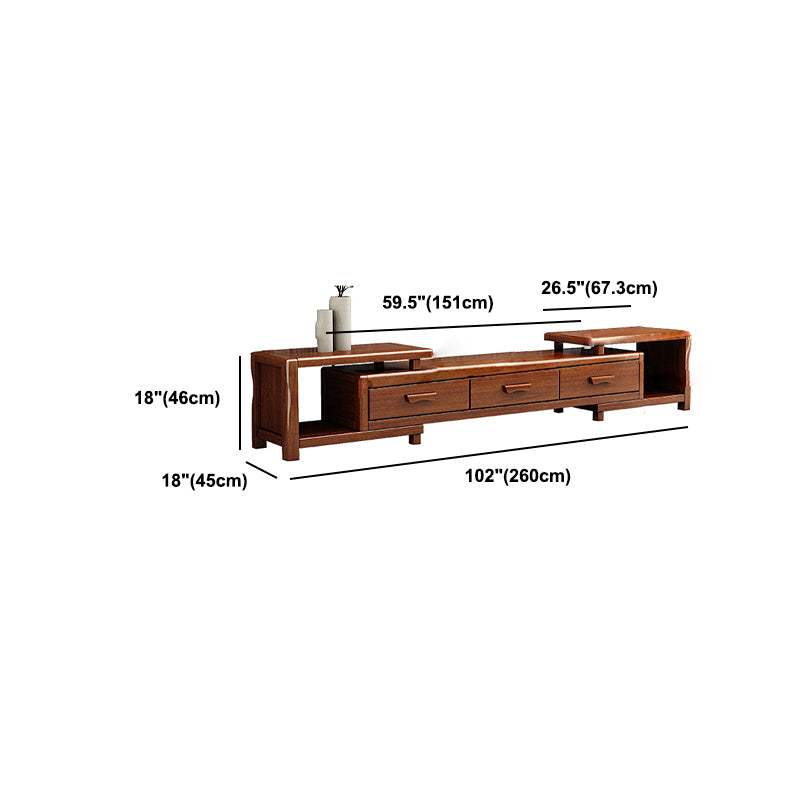 Traditional Style TV Stand Brown TV Console with Drawers for Living Room