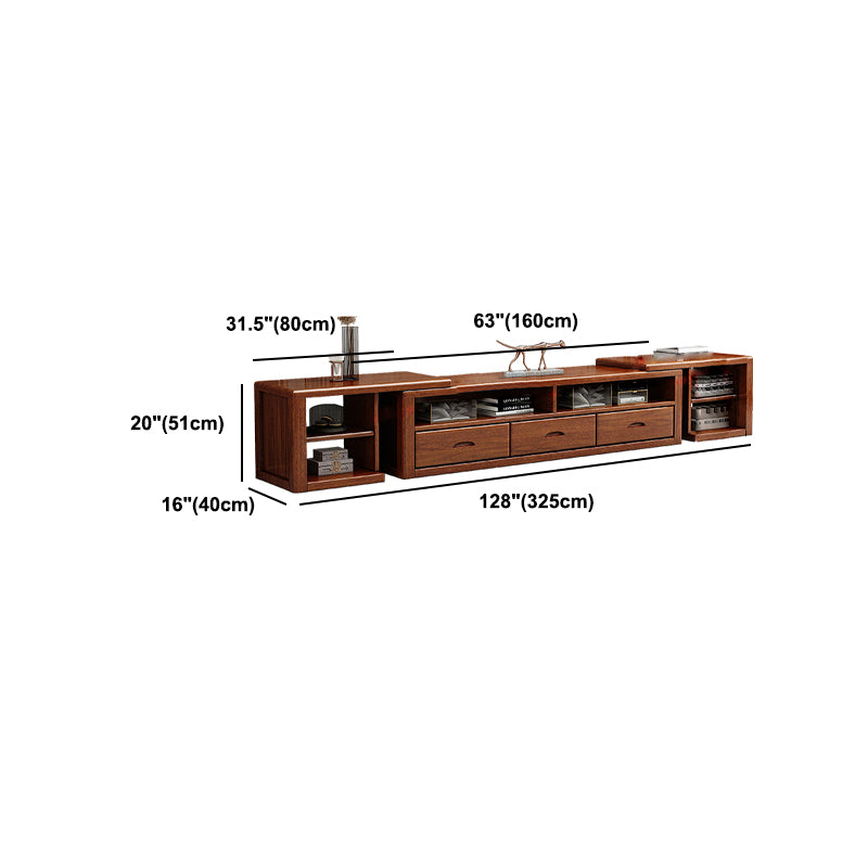 Traditional Style TV Stand Brown TV Console with Drawers for Living Room